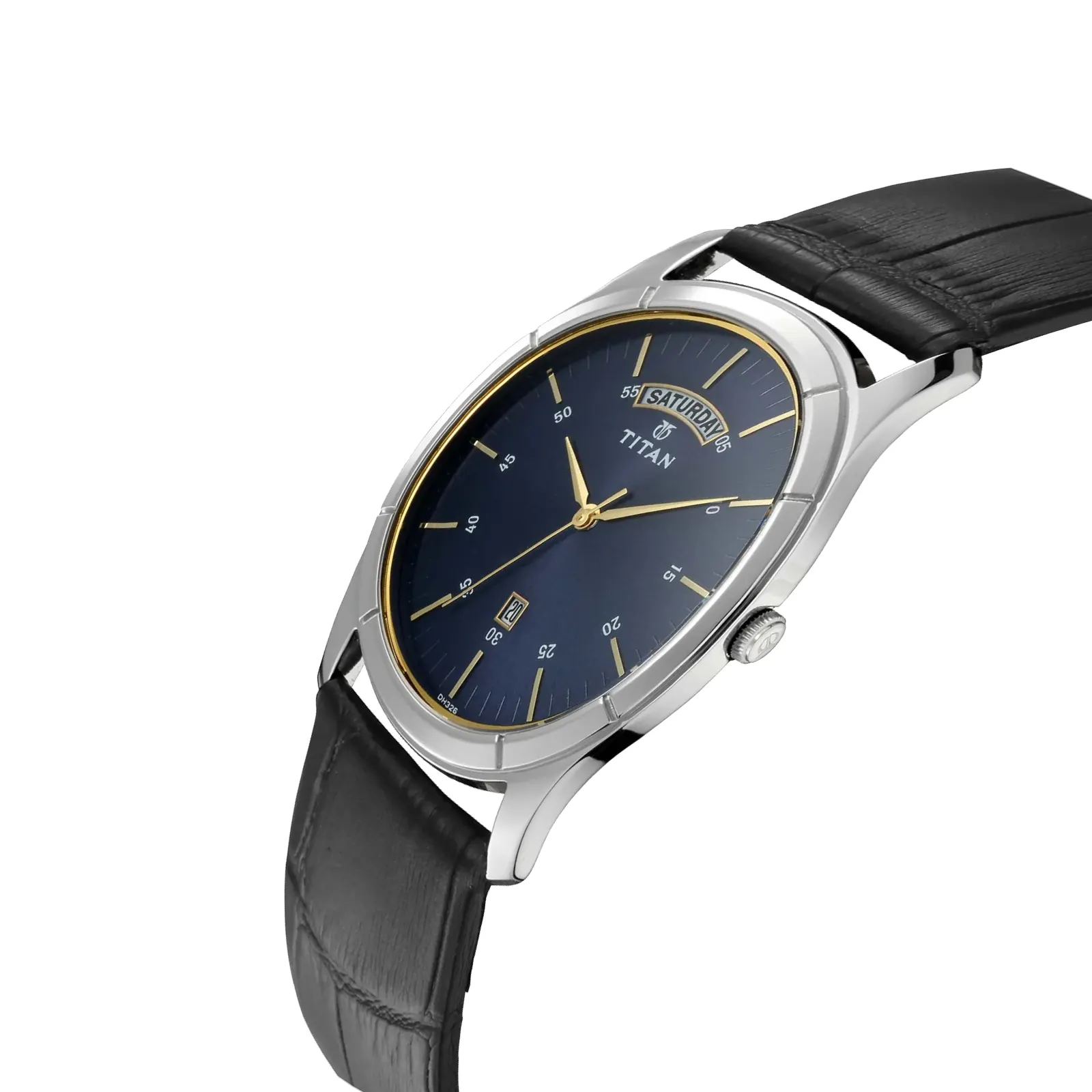 Titan Leather Strap Blue Dial Men's Watch | 1767SL03